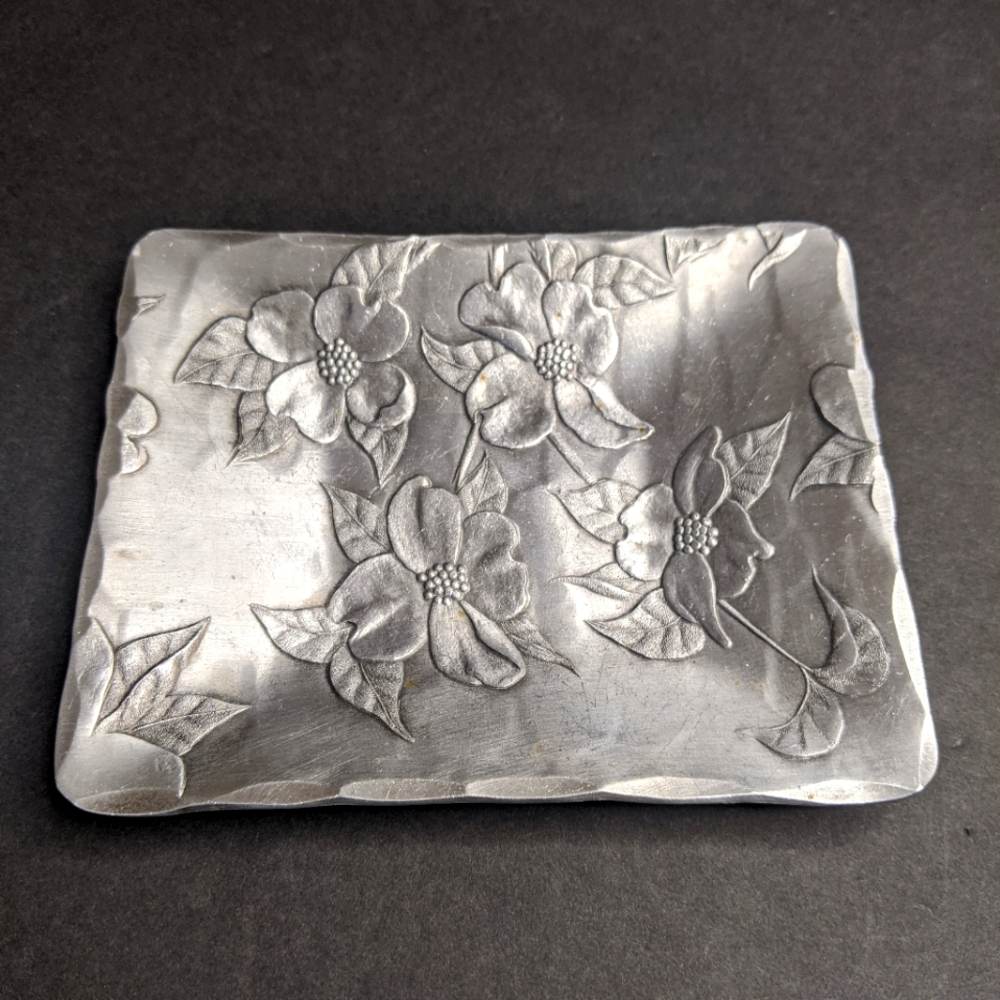 Hand Hammered The Forge Williamsburg VA Dogwood Trinket/ Soap Dish